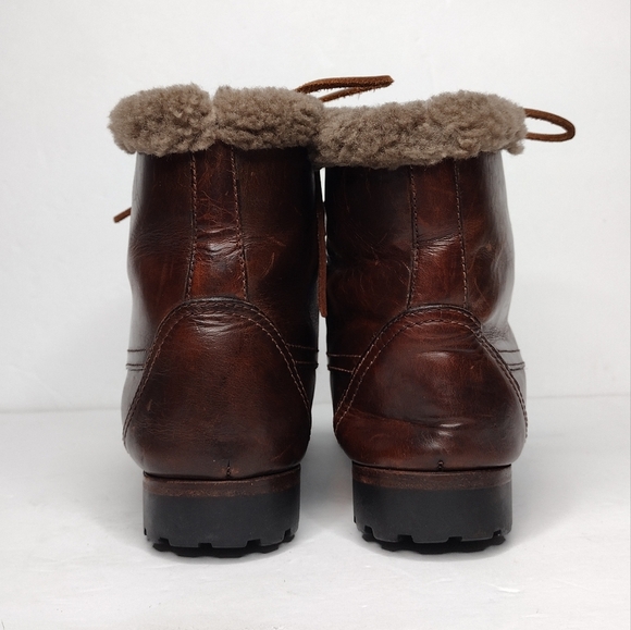 Cole Haan Vintage Brown Leather Insulated Lace Up Women's Ankle Boots - Picture 5 of 15
